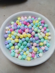 Mote Manik manik Warna Macaron Terasa Manik-Manik Karet Lacquer Manik-Manik Lubang Lurus DIY Gantung