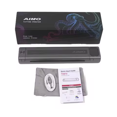 New AIMO T08FD Wireless Tattoo Stencil Printer Transfer Machine with Paper Compatible Smartphone & P