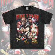 Mike Tyson Ali Bruce Lee แขนสั้นอเมริกัน Retro ฮิปฮอป เสื้อยืดผู้ชาย ระบายอากาศได้ดี ผ้าฝ้าย รอบคอพิ