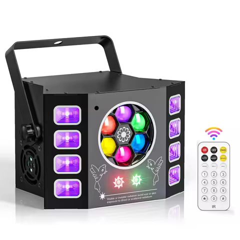 Yiflamefly 100W UV Bee Eye Dj Lights Strobe Stage Light With Remote Control DMX512 Sound Activated R