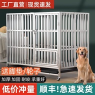 superior productsStainless Steel Dog Cage Folding Household Outdoor Cage Large Dog Medium-Sized Dog Reinforced Dog Cage