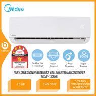 Midea Fairy Series Non Inverter R32 Wall Mounted Air Conditioner 1.5 HP Smart Control 3 Star Rating Air Cond MSMF-13CRN8 MSMF13CRN8 Penghawa Dingin