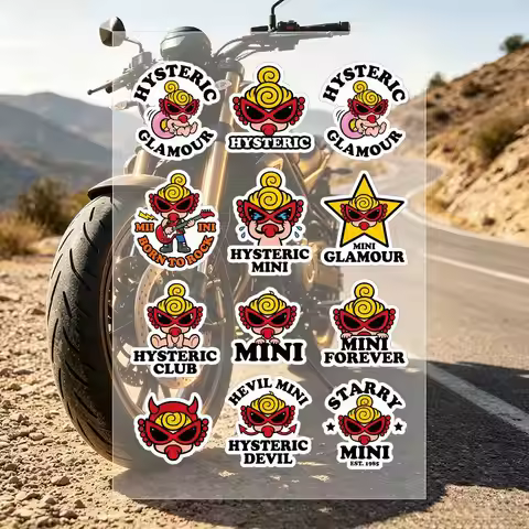 Cartoon H-Hysteric M-Mini Motorcycle Stickers Are Reflective Durable Easy To Peel And Highly Decorat