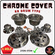 Tyre Rim Cover Chrome Set(RR Drum Type) For 1 To 3 Ton Light Truck lorry 6 HOLE （16‘）(JP003) #isuzu #hicom #lorry #lori