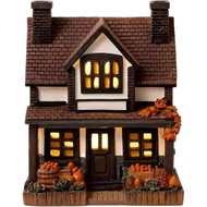 Vintage Light-Up Pumpkins Cottage,Hand-Painted Pumpkin LED Cottage Decor(A)