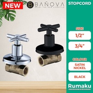 SUS 304 Stainless Steel Bathroom Stopcord Stopcock Basin Tap Bib Tap Paip Singki Tandas Black