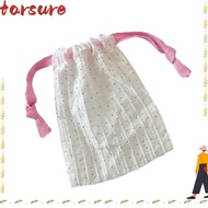 TARSURE Storage Bag, Reusable Portable Drawstring Bag, Simplicity Dustproof Polka Dots Durable Jewel