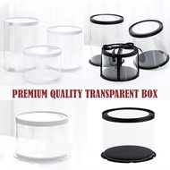 PREMIUM Round Transparent Cake Box Gift Box with Window Heightened Birthday Wedding (No Ribbon) Kota