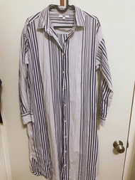 Uniqlo JW Anderson 紫色條紋襯衫洋裝 L