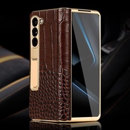 LANGSIDI เคสหนังพลิกโทรศัพท์แท้สำหรับ Samsung Galaxy Z Fold 7 6 5 4 3 Fold7 Fold5 ZFold6 Fold6 Fold3