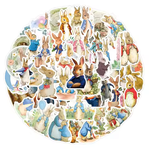 55PCS Peter Rabbit Stickers Graffiti Stickers DIY Diary Phone Case Handmade Scrapbook Aesthetic Stic