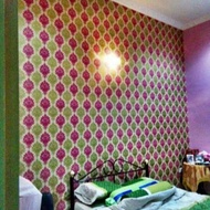 Kerawang Pink Gold Pvc 2D wallpaper Kertas dinding  KYK