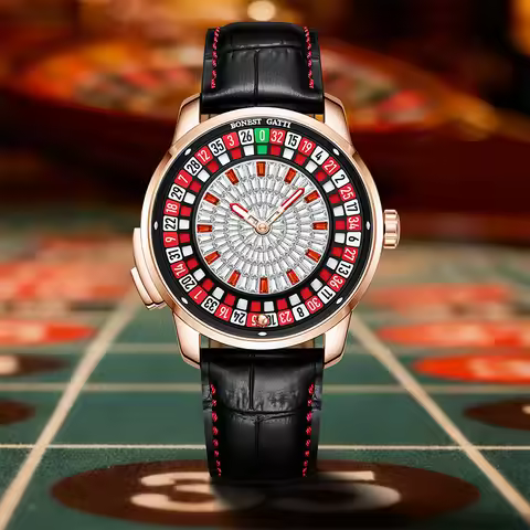 BONEST GATTI European Roulette Fun Game Design Men's Watch Party Mechanical Watch Stainless Steel Me