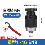 Self-Tightening Drill Chuck with Conical Handle Milling Machine R8 Lathe Tailstock MT Straight Shank