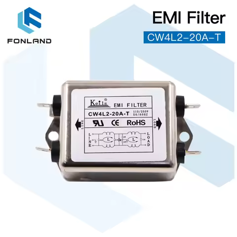 FONLAND Power EMI Filter CW4L2-10A-T / CW4L2-20A-T Single Phase AC 115V / 250V 20A 50/60HZ for Co2 L
