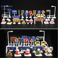 [Promosi]English Road Sign Toys Traffic Sign Signage Self-assembled Durable Practical-Murah & Berkua
