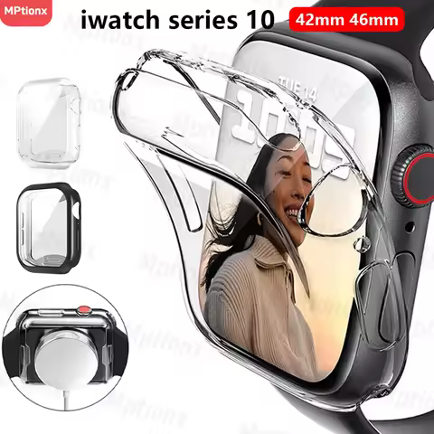TPU Screen Protector Case for Apple Watch Series 10 42mm 46mm Full Bumper Cover Iwatch S10 46mm 42mm