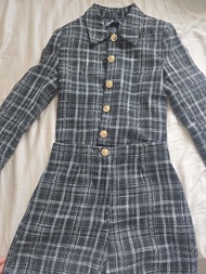 Zara 格紋西裝外套套裝