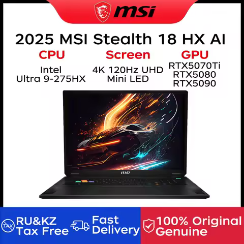 2025 MSI Stealth 18 HX AI Gaming Laptop 18 Inch 4K 120Hz MiniLED Screen Netbook Intel Ultra 9-275HX