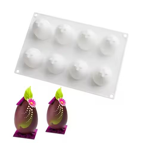 8 Cavity Egg Mousse Dessert Mould 3D Silicone Art Cake Mold Baking Pastry Silikonowe Moule Chocolate