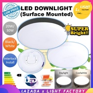[3 YEARS WARRANTY] Waterproof LED Ceiling Light 20W 30W Black/White 7" 9" Round LED Surface Mounted Downlight IP56 IP65