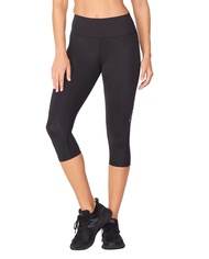 2XU Women's MCS X Train Mid Rise 3/4 Compression Tight (Black/Gold, Small)
