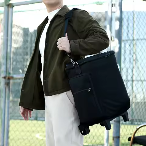 Rolling Speaker Bag with Retractable Handle Travel Bag Multi-pocket Storage Bag for Bose S1 Pro / S1