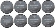Pack of 8 -- Panasonic Cr2032 3v Lithium Coin Cell Battery Dl2032 Ecr2032