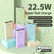 PD22.5W Powerbank Cepat Cas 20000mAh dengan Pantulan LED & Lanyard Untuk HP Android Powerbank phone