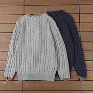 Fish Basic Small Label Twist Line 2 Colors Sweater Set 21037