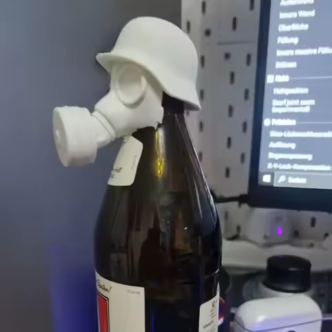 3D Printed Gas Mask Beer Bottle Helmet Decorative Lid Soldier Salute Beer Bottle Cap for BBQ Party B