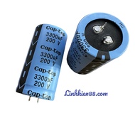 Tụ nguồn audio amly Cap-Top 200v 3300uf 35x65mm mới