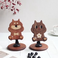 可愛貓狗手機支架可折疊旋轉調節辦公室桌面mini平板支架