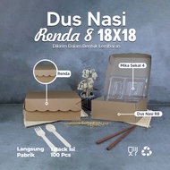 Kraft Lace Rice Box R8 18x18 Catering Box 310gsm
