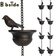 Bside Tool Store โซ่รางน้ำฝนนกประดับสีบรอนซ์8ฟุตโซ่รางน้ำฝนระบายน้ำเคลื่อนที่กระเป๋าเอนกประสงค์รางสำ