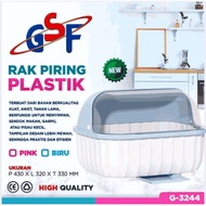 (G-3244) Dish Rack/Plastic Dish Rack/Transparent Lid Dish Rack/GSF G-3244 Dish Rack/Dish Drainer | Plate Holder | Glass Holder, Spoon | Multipurpose Place