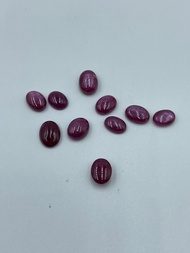 ต่างหูทับทิมพม่าธรรมชาติ (1 ชิ้น- ทุกขนาด) *ทับทิมตาแมว Natural Burmese rubies cabs shape earring (1