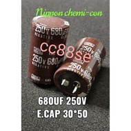 680UF 250V ELECTROLYTIC CAPACITOR 30*50 NIPPON CHEMI-CON