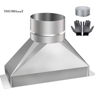 Microwave Range Hood Vent Kit 4" Dia X 3-1/4" X 10" L, Galvanized Steel Duct Transition Rectangular 