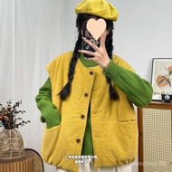 [SCS]Youthful outfit, college style, retro looseJacket, corduroy vest.