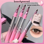 24h Shipping Double Head Eyeliner Gel Pencil With Angled Brush Long-lasting Natural 3D Silkworm Pen 
