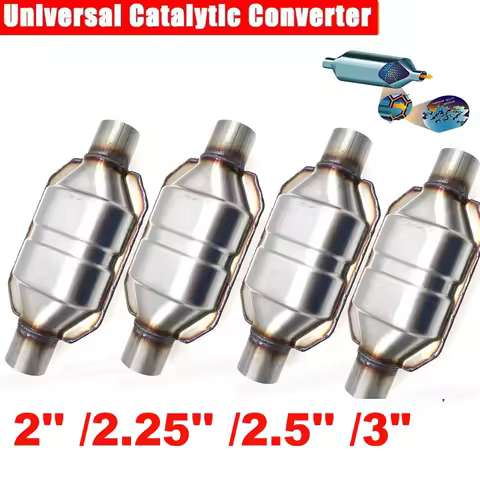 Universal Car Catalytic Converter 2'' 2.25'' 2.5'' 3" Exhaust System 400 Cell High Flow Catalyst Con