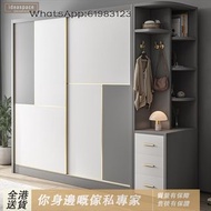 實木生態板趟門組合大衣櫃 Wardrobe (包送貨 free delivery)櫃桶櫃 衣櫥櫃 收納櫃 置物架 多層收納衣帽架櫃 掛衣櫃 柜 櫃 L-HID21079