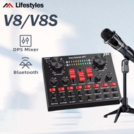 V8 V8S BM800 F998 R8 DPS Mixir Live Sound Card with Blutooth 16 Sound 9 Knobs Microphone Full Set fo