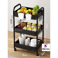 【Ready Stock】Trolley Rack Multipurpose Storage Rack Kitchen Organizers Home Storage Office File 3 tier / 4 tier