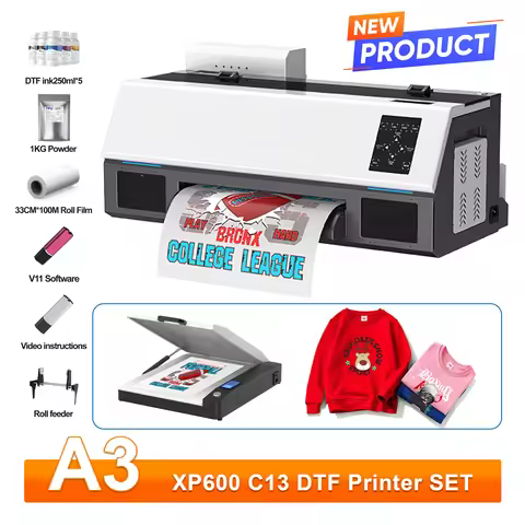 A3 XP600 DTF Printer A3 DTF Printer ImpresoraTransfer Printer with Oven for Shirts Jeans Hats Bags T