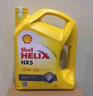 Oli Shell Helix HX5 15/40 Bensin &amp; Diesel isi 4 Liter Galon Dijamin ASLI TERBARU OLI MESIN MOBIL TERLARIS