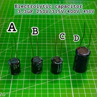 Electrolytic capacitor 3.3uF 250V/315V/400V/450V