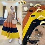 MIDI DRESS FUJI RANBOW GAMIS MIDI PELANGI GAMIS KOMBINASI 4 WARNA GAMIS KONDANGAN/WEEDING GAMIS NAGI