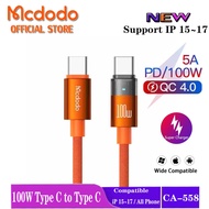 Mcdodo 6A Cable 100W USB to Type C Fast Charger USB Cable For iP 17ProMax 16 15 Huawei P70/Mate 70 P
